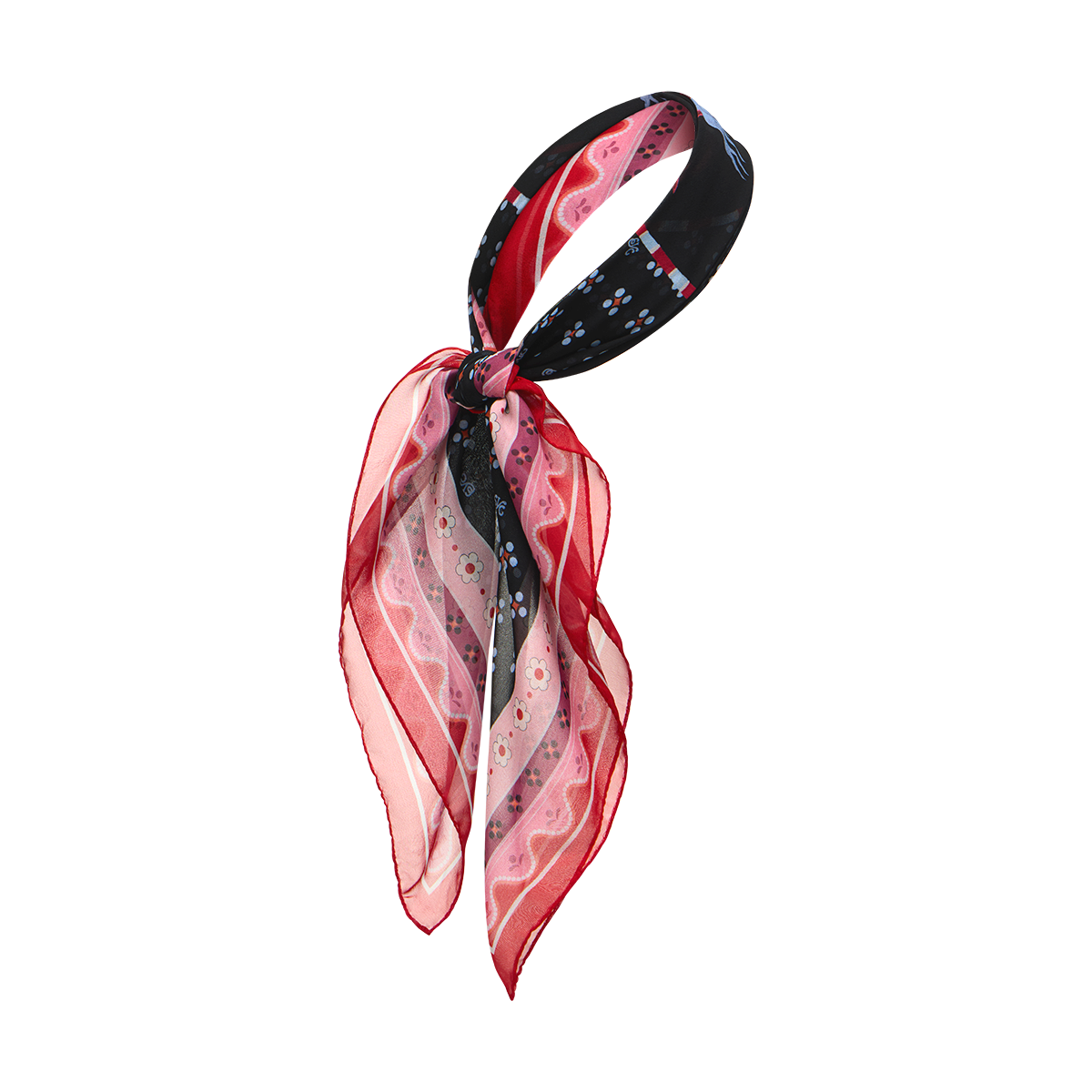 Silk scarf with a signature print