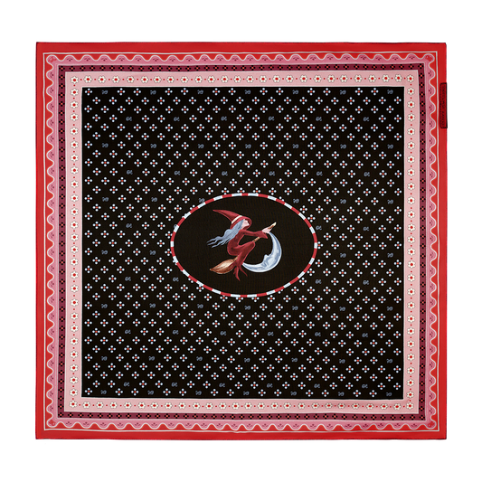 Silk scarf with a signature print