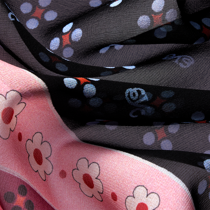 Silk scarf with a signature print