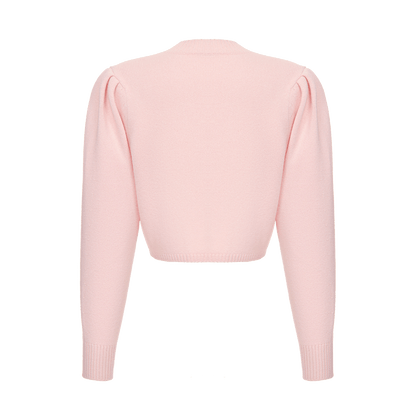 Cropped cashmere jumper with a signature symbol