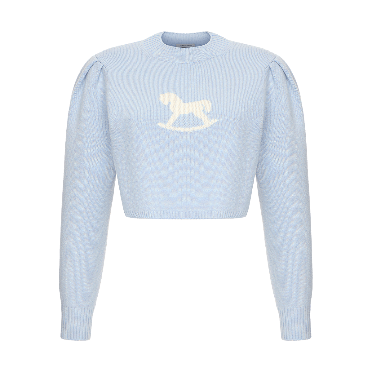 Cropped cashmere jumper with a signature symbol