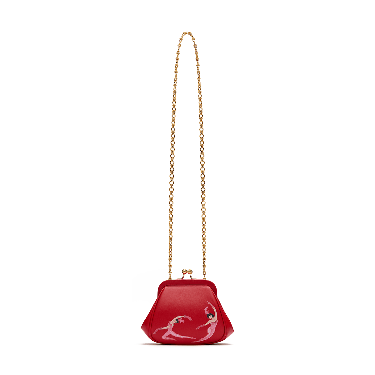 Leather mini bag with a signature print