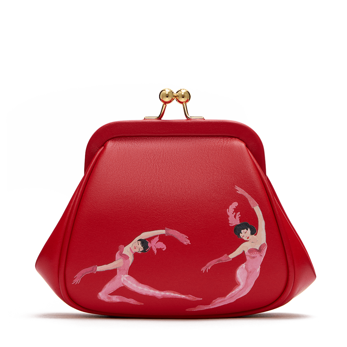 Leather mini bag with a signature print