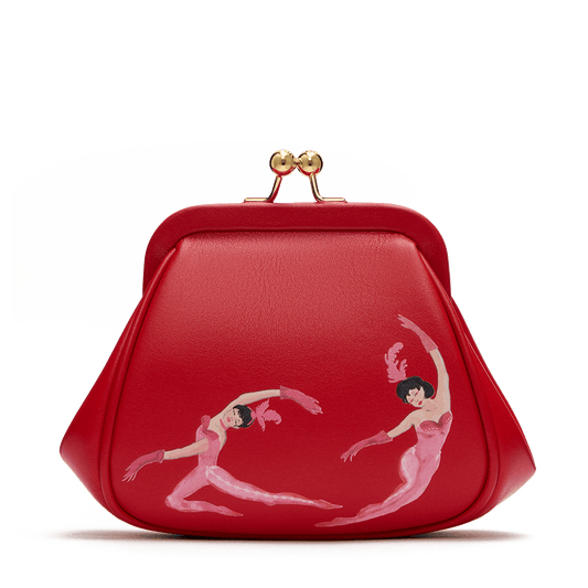 Leather mini bag with a signature print