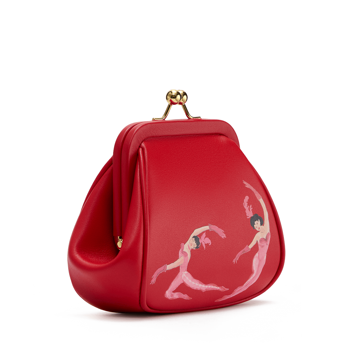 Leather mini bag with a signature print