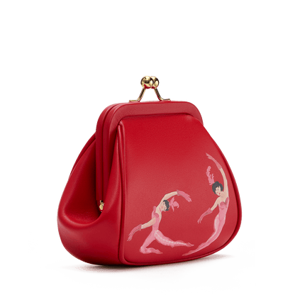 Leather mini bag with a signature print