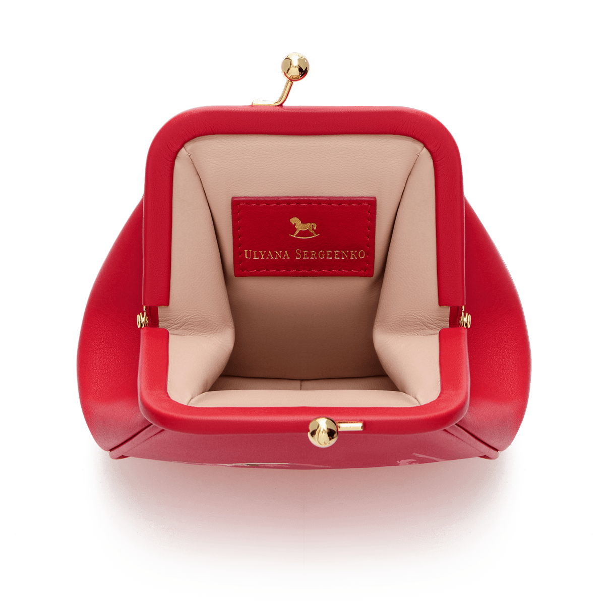 Leather mini bag with a signature print