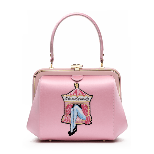"Ira" satin and leather bag