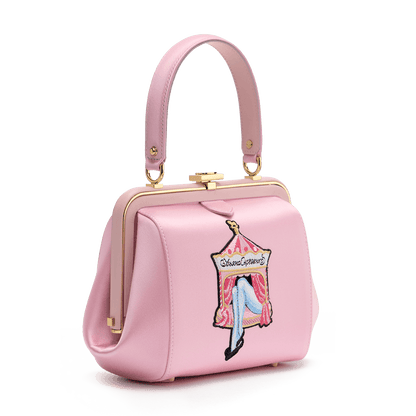 "Ira" satin and leather bag