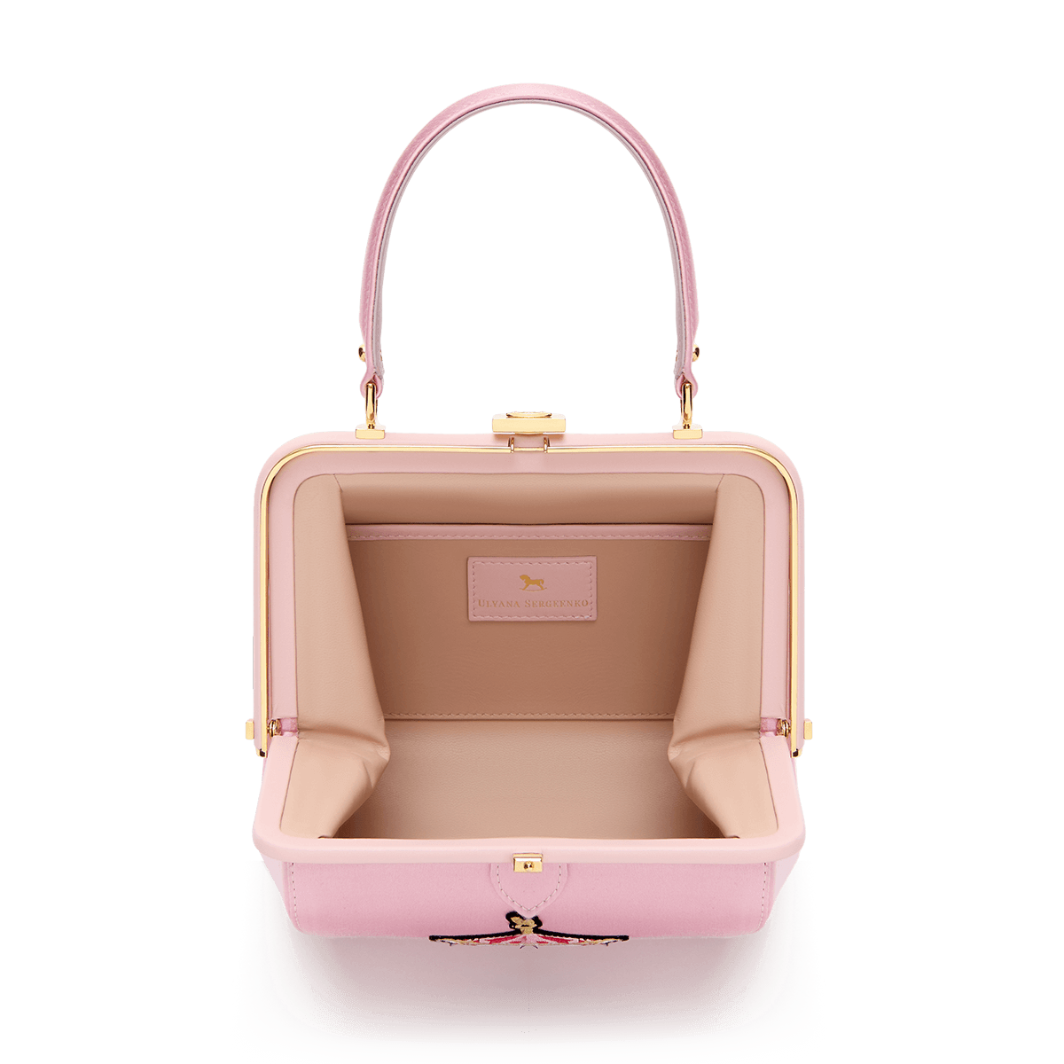 "Ira" satin and leather bag