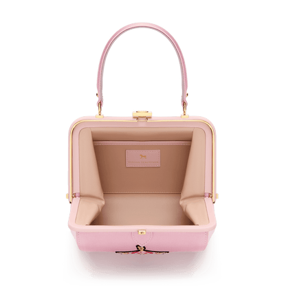 "Ira" satin and leather bag