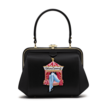 "Ira" satin and leather bag