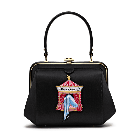 "Ira" satin and leather bag
