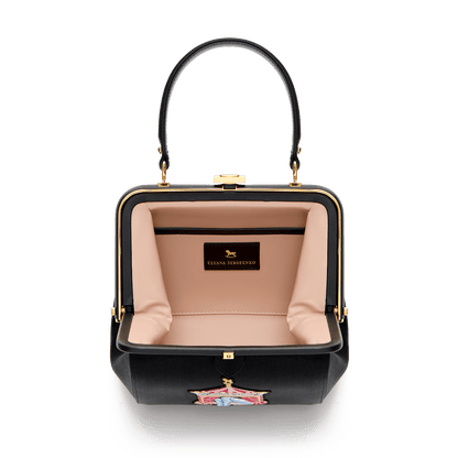 "Ira" satin and leather bag