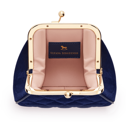 Silk velvet and leather mini bag
