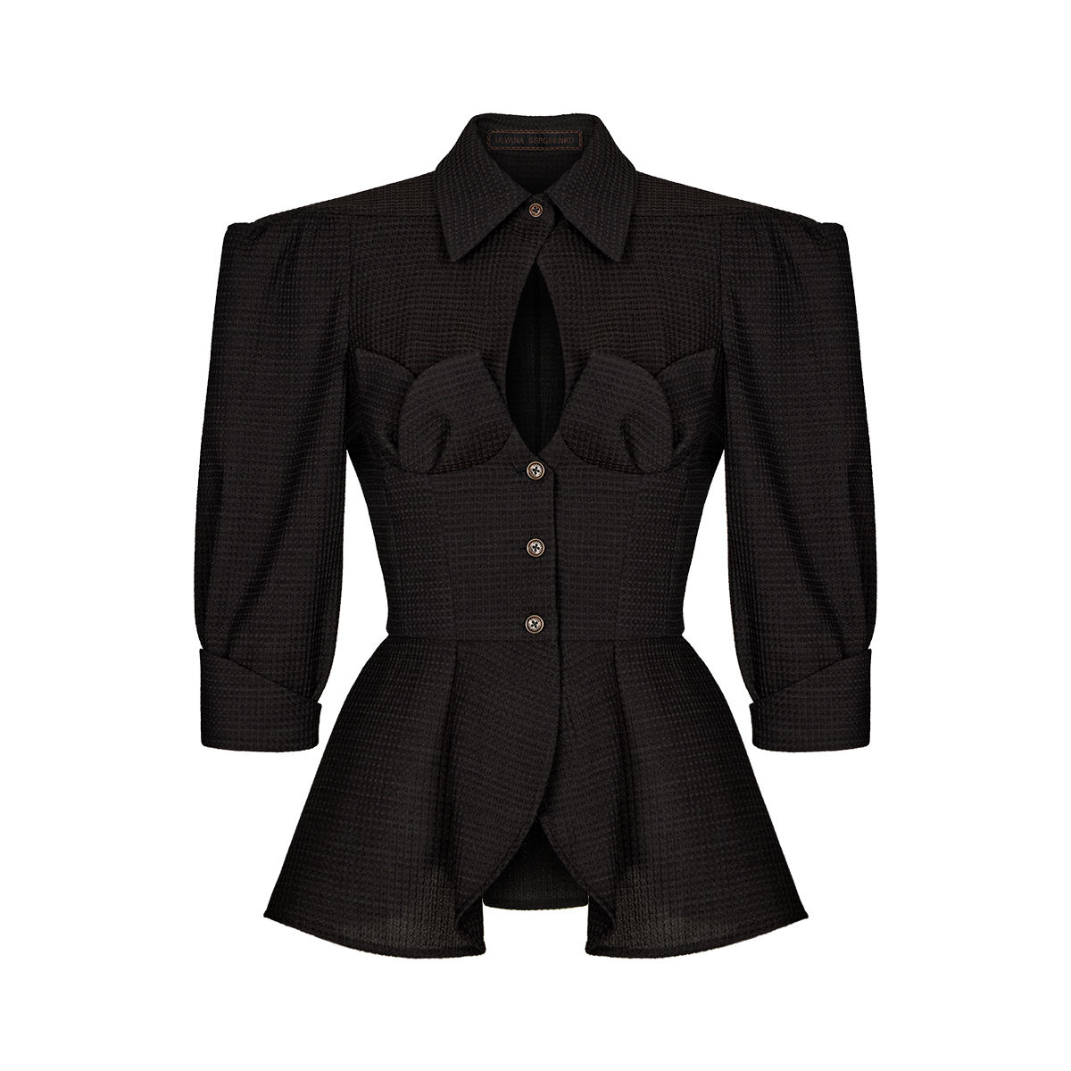 Wool peplum blouse