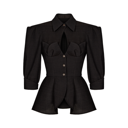 Wool peplum blouse