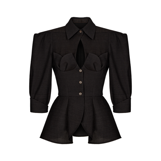 Wool peplum blouse