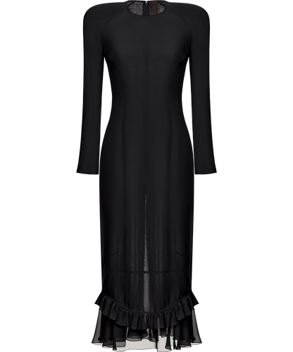 Silk chiffon midi dress