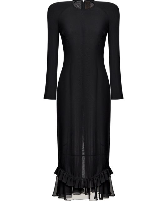 Silk chiffon midi dress