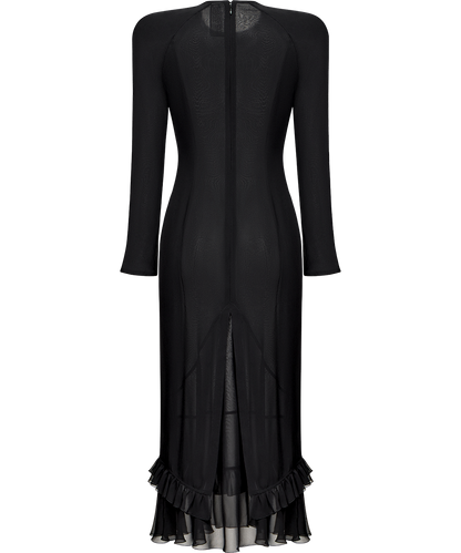 Silk chiffon midi dress
