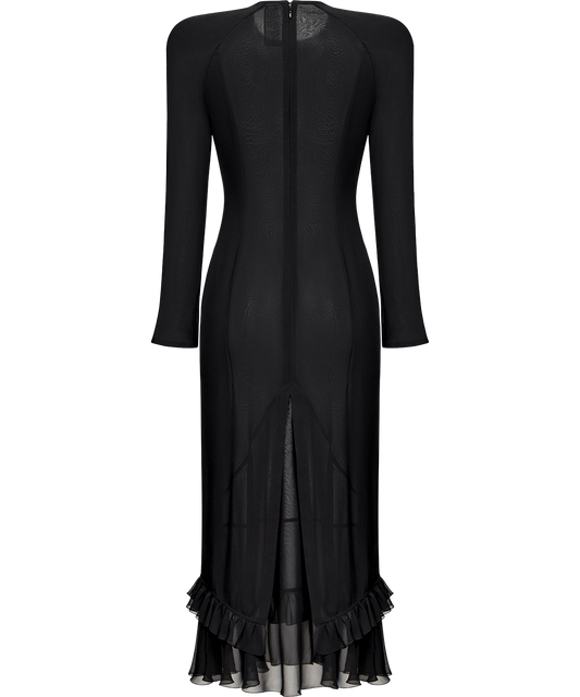 Silk chiffon midi dress