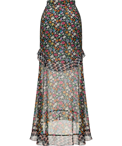 Silk midi skirt with a signature print