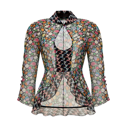 Silk blouse with a signature print