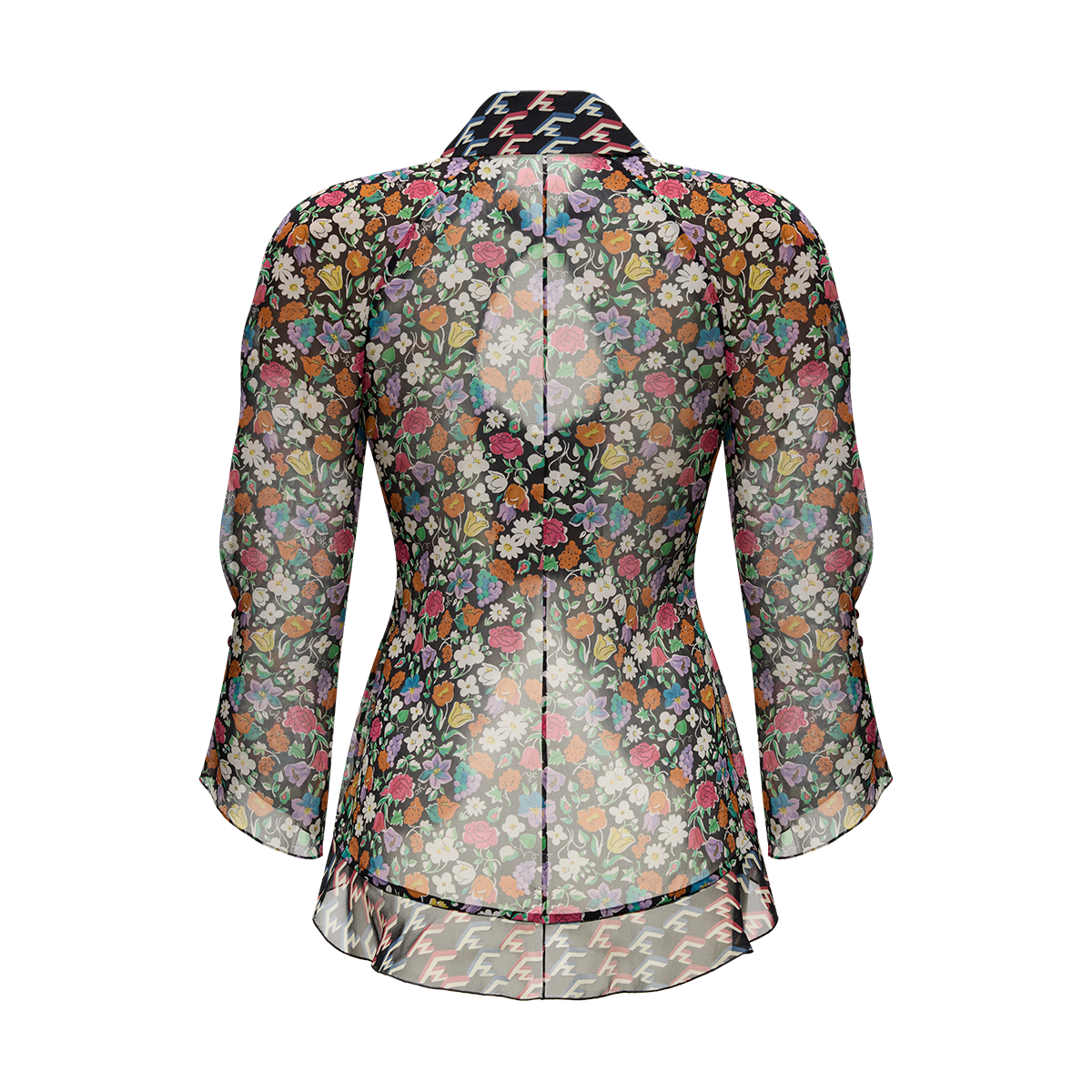 Silk blouse with a signature print