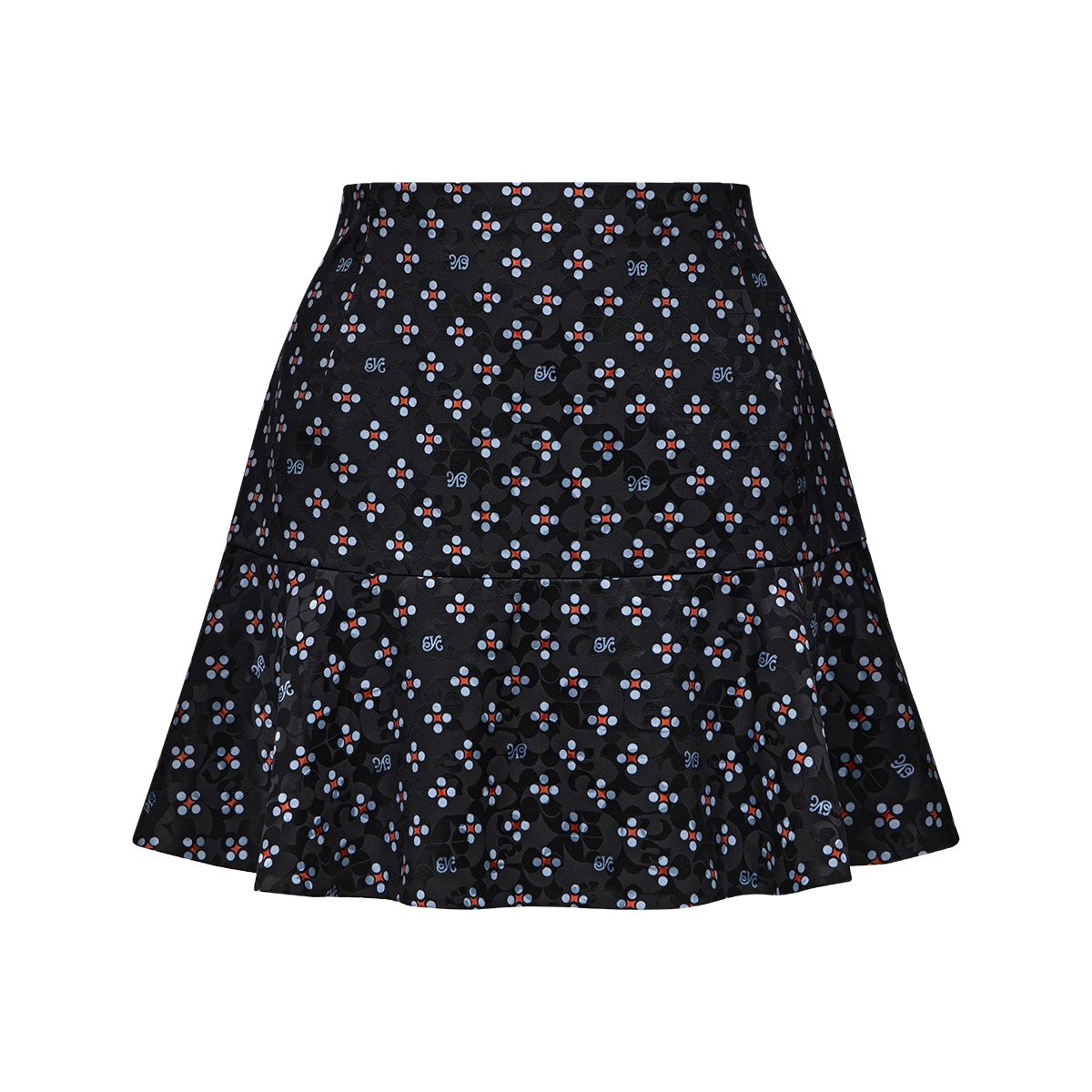 Mini skirt made of silk with a signature print