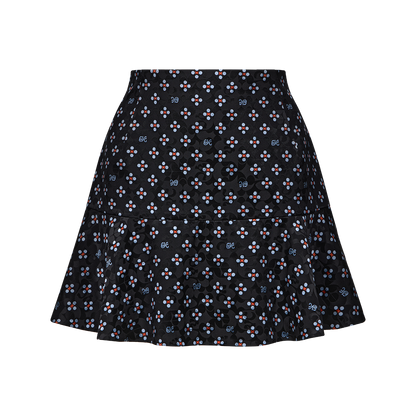 Mini skirt made of silk with a signature print