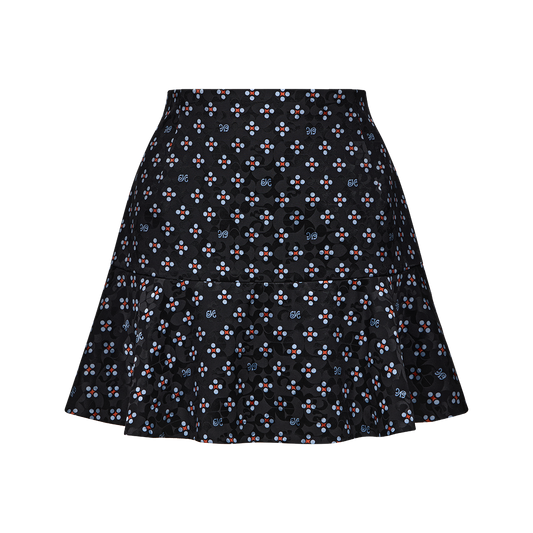 Mini skirt made of silk with a signature print