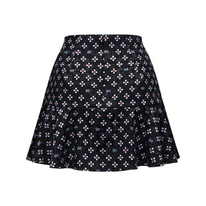 Mini skirt made of silk with a signature print