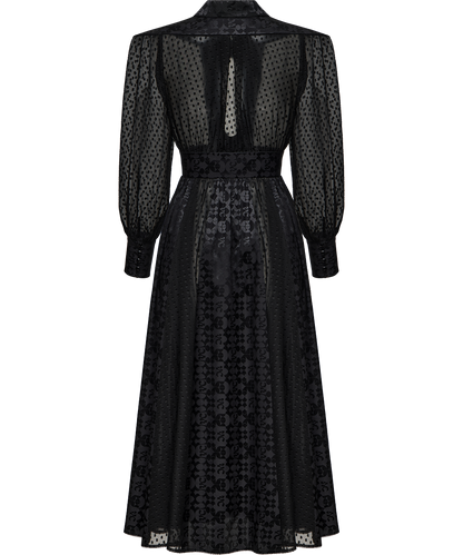 Silk fil coupé and jacquard dress