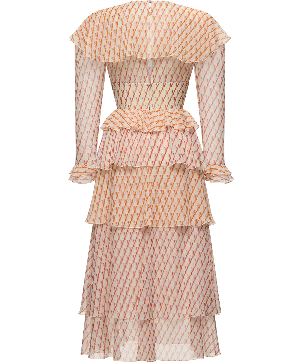 Silk chiffon dress with a signature print