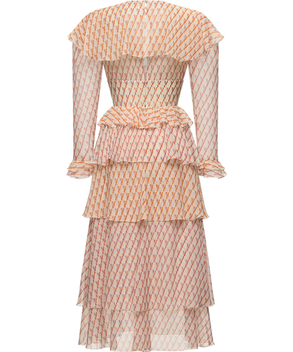 Silk chiffon dress with a signature print