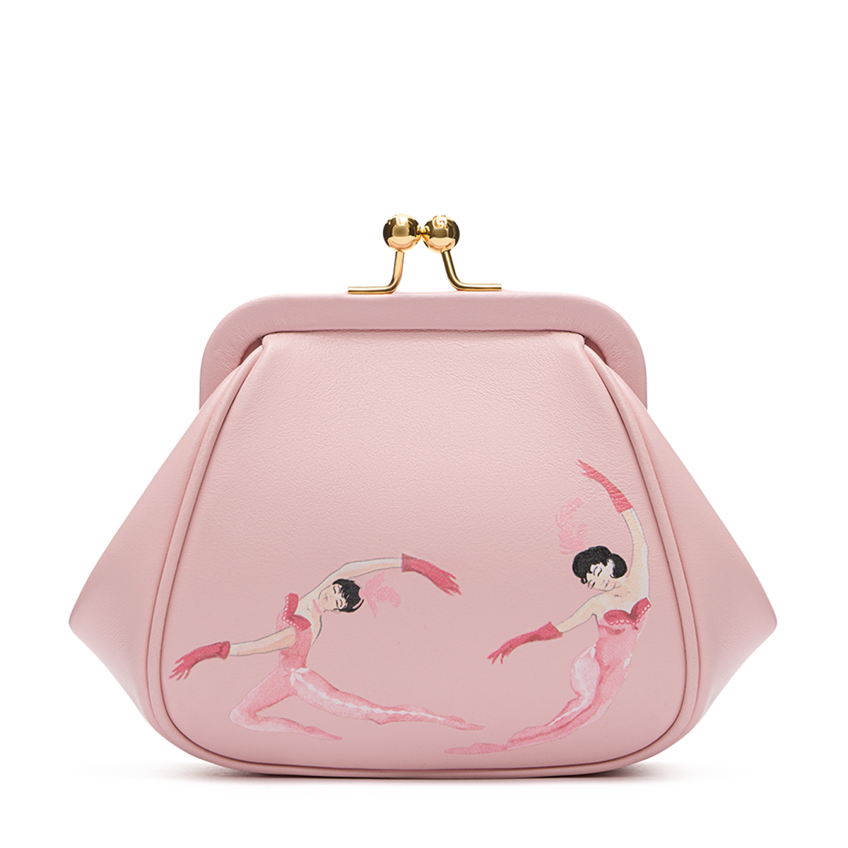 Leather mini bag with a signature print