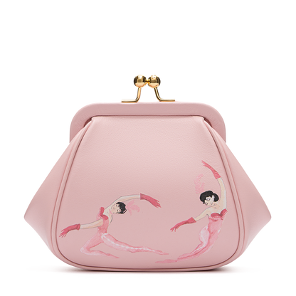 Leather mini bag with a signature print