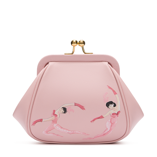 Leather mini bag with a signature print