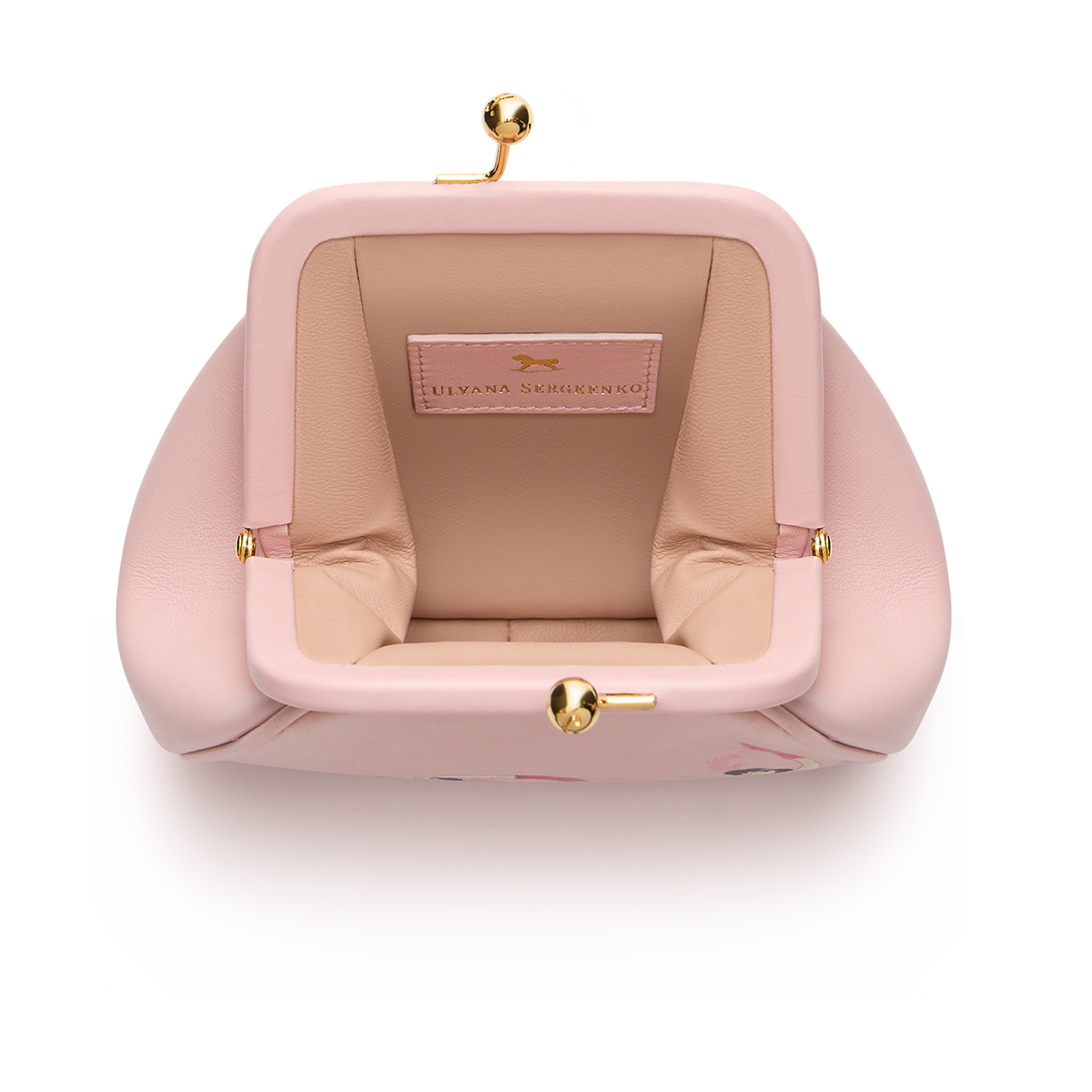 Leather mini bag with a signature print