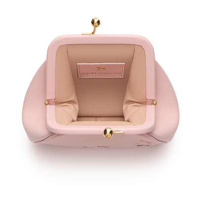 Leather mini bag with a signature print