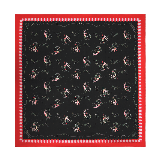Silk scarf with a signature print