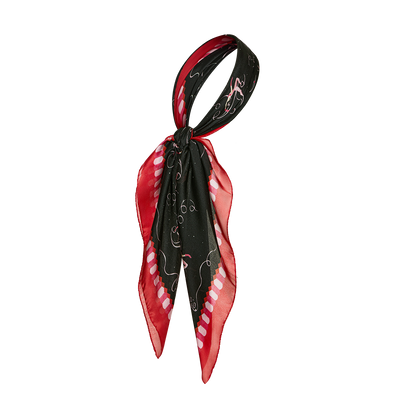 Silk scarf with a signature print