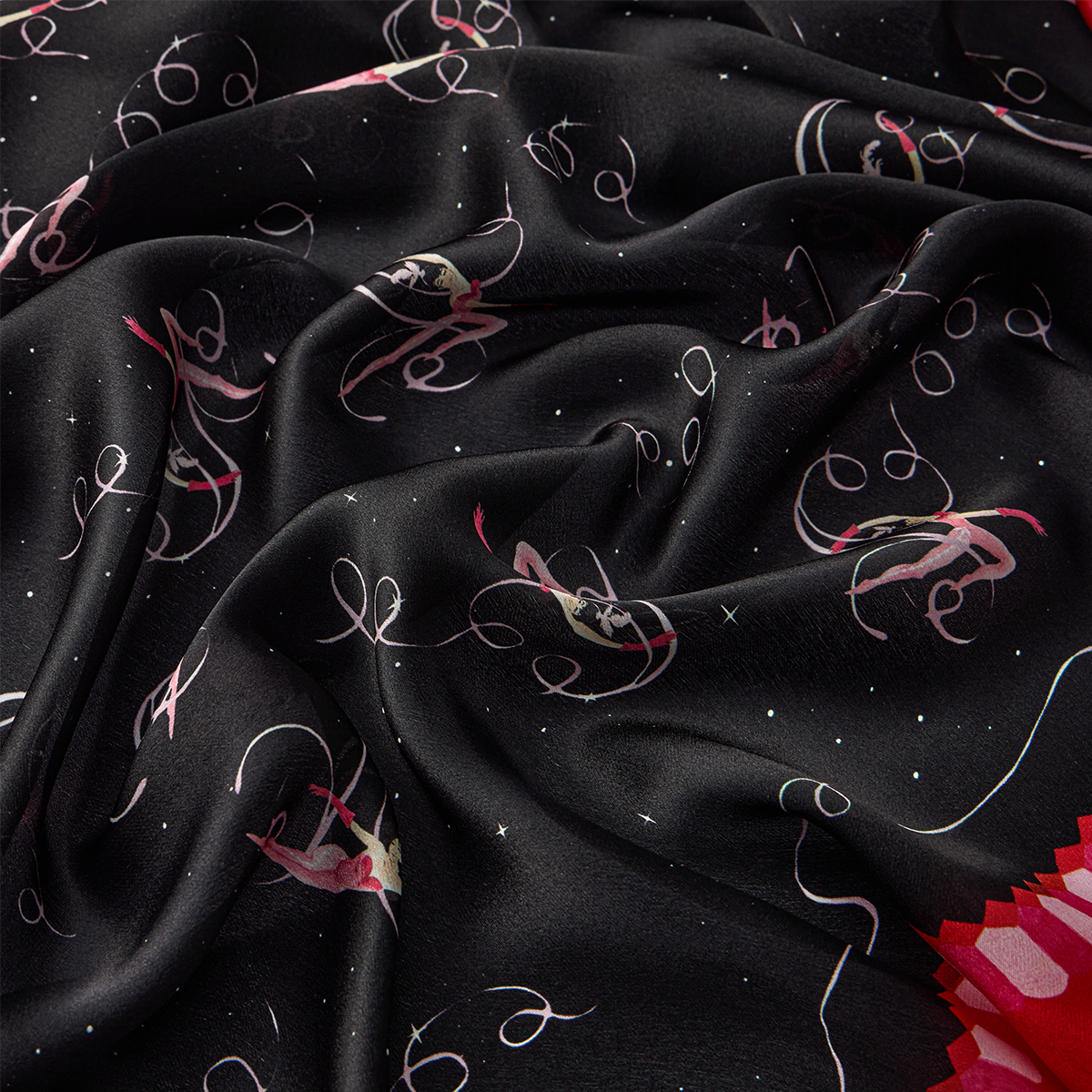 Silk scarf with a signature print