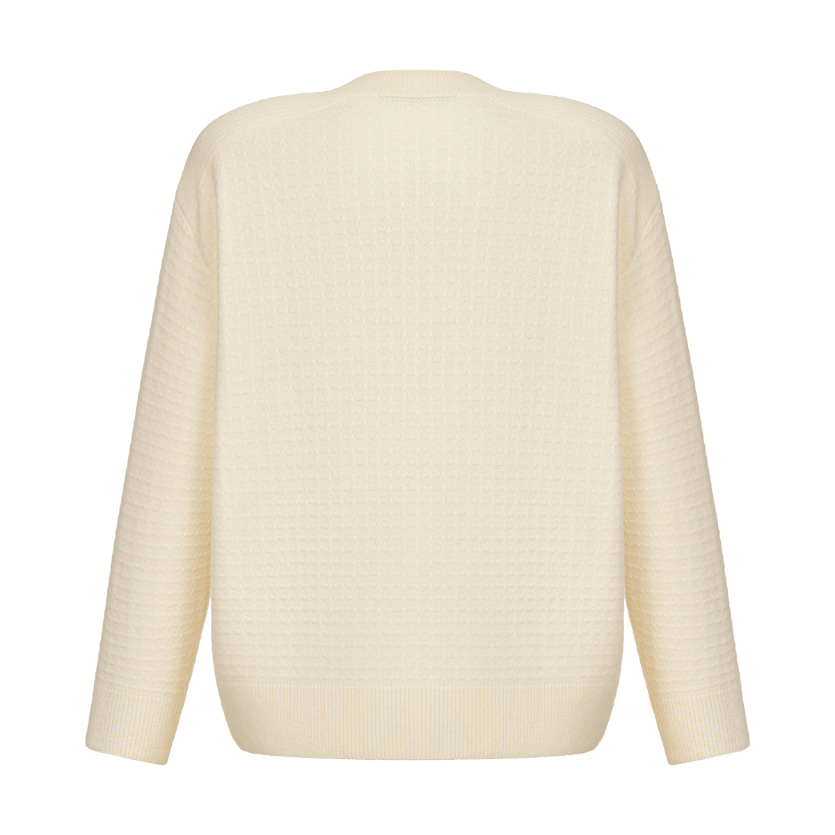 Cashmere cardigan with signature lace chevron