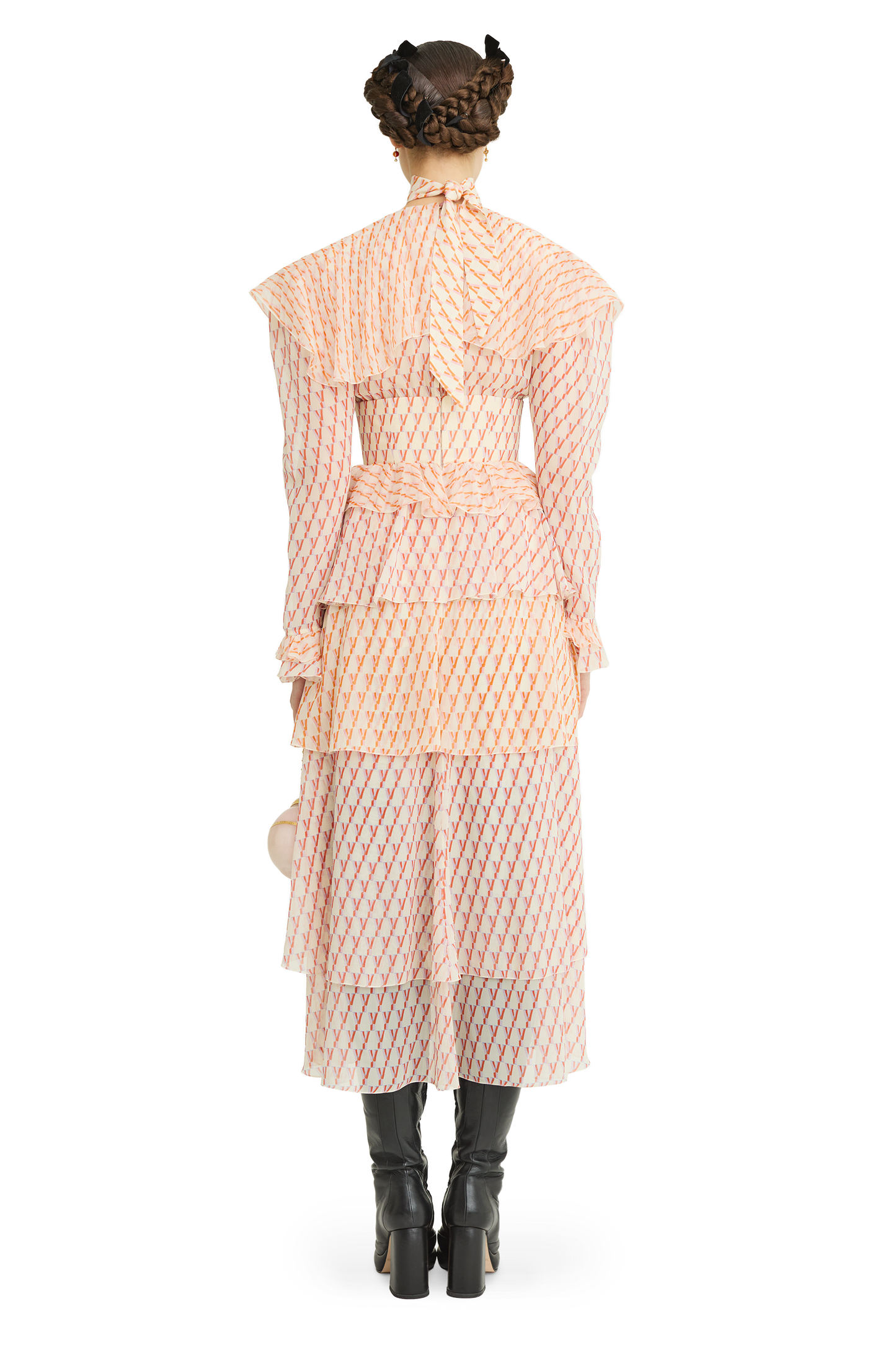 Silk chiffon dress with a signature print