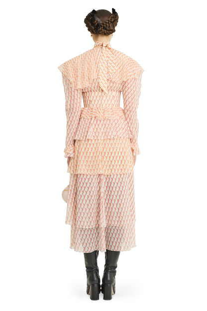 Silk chiffon dress with a signature print