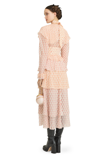 Silk chiffon dress with a signature print