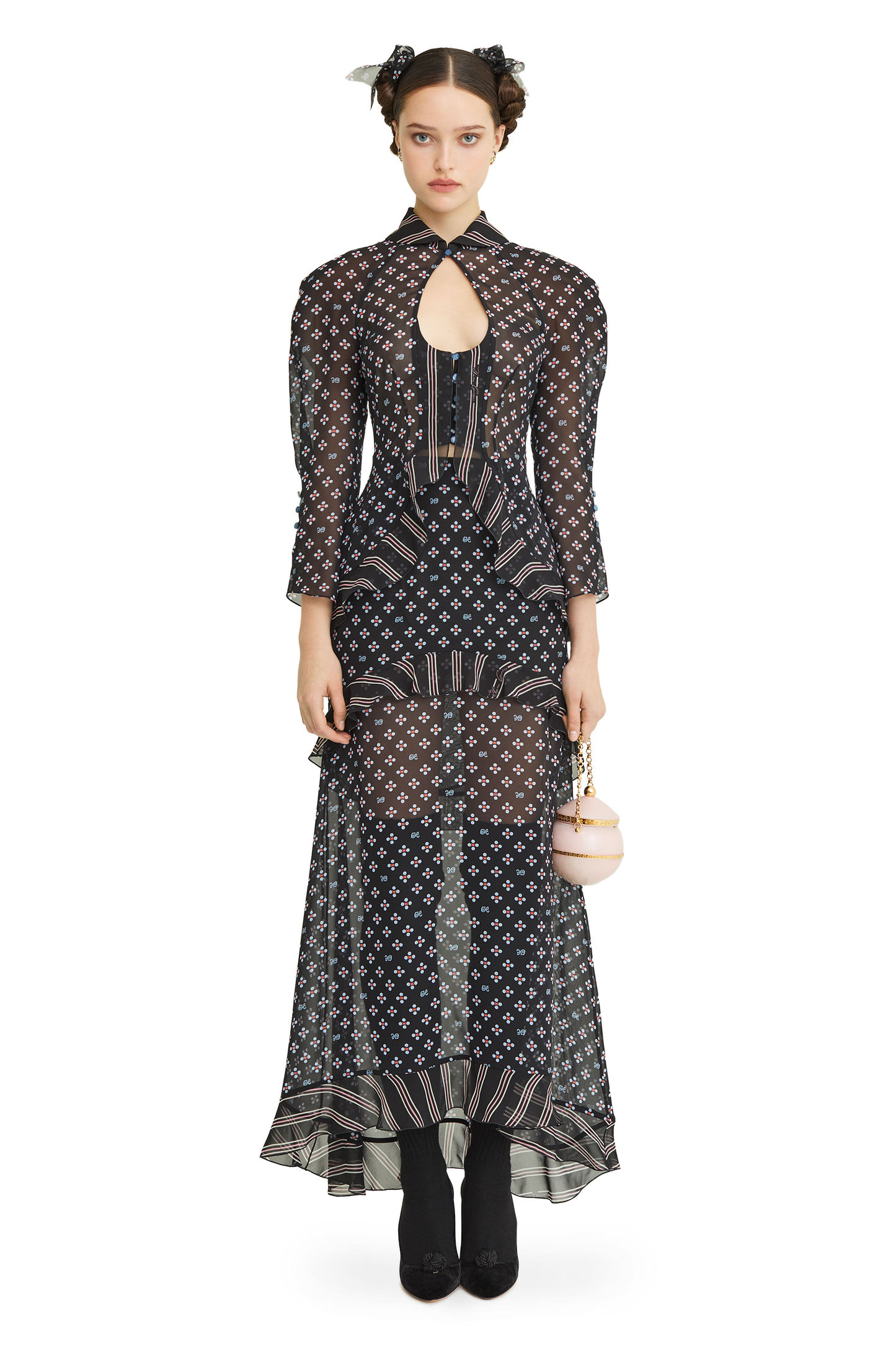 Silk blouse with a signature print