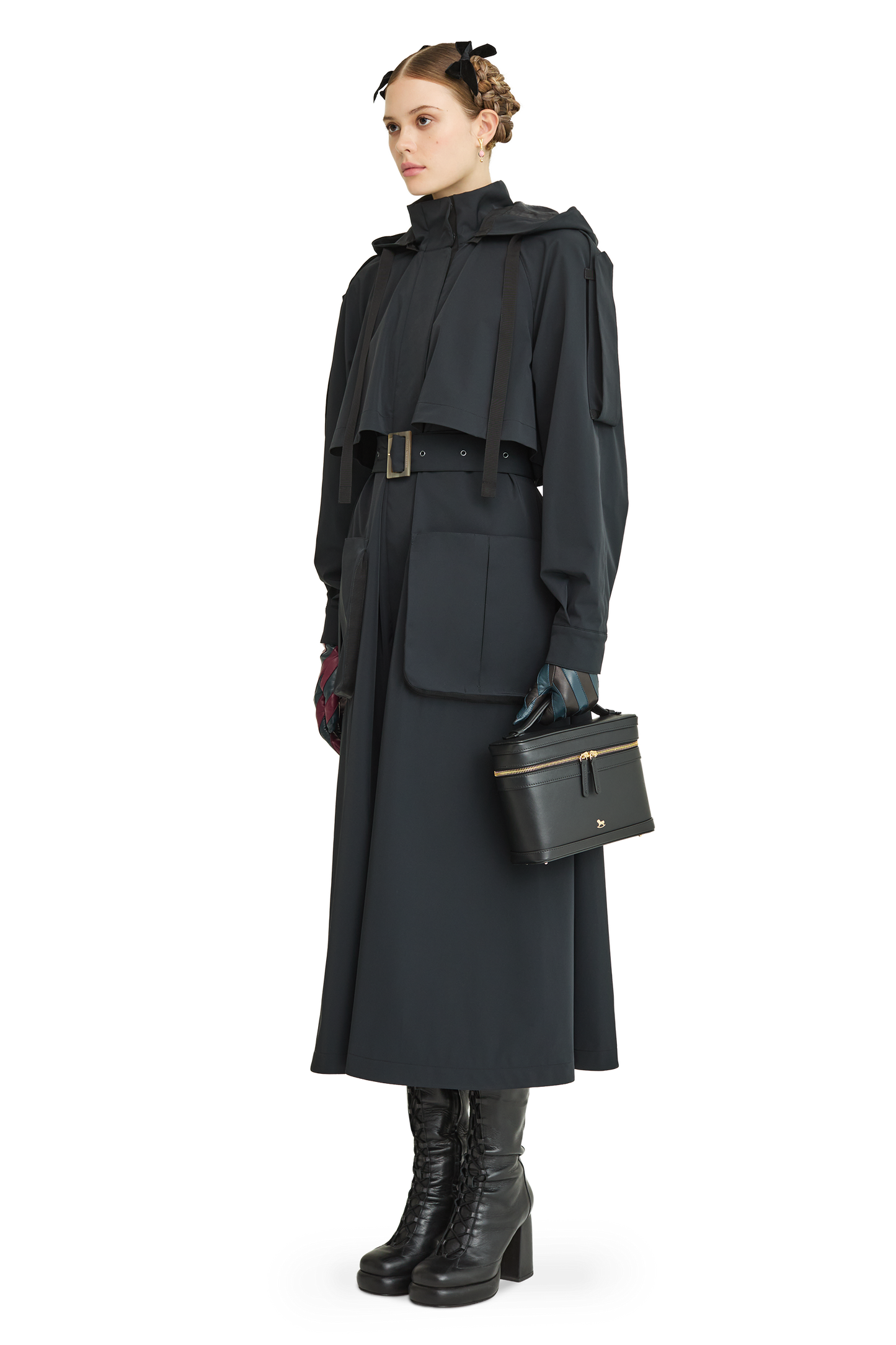 Trench coat with a hood